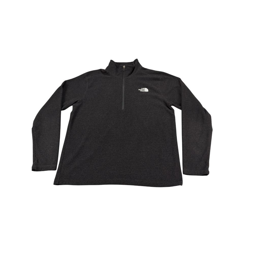 The North Face Mens Large Charcoal Grey Quarter Zip Fleece Pullover Sweater